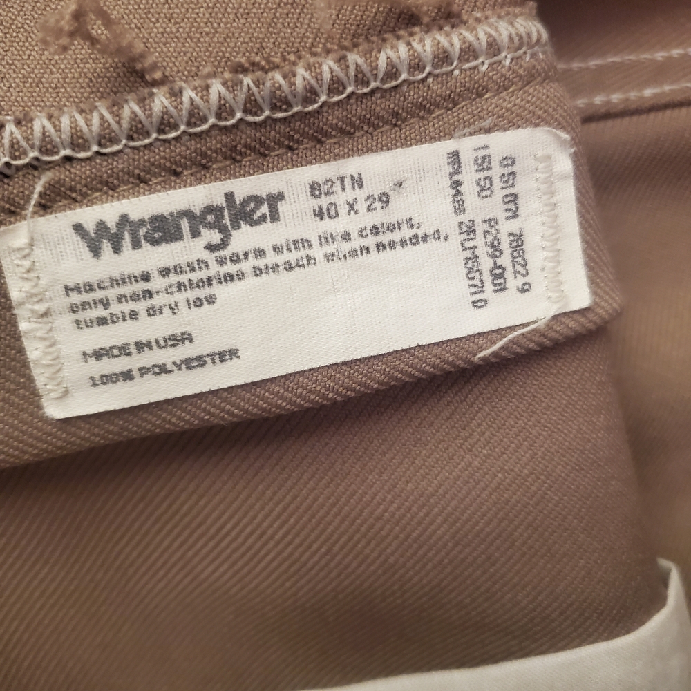 Vintage Wrangler Pants Mens 40x29 Brown Bootcut Slacks Western Cowboy Trousers - Picture 6 of 10